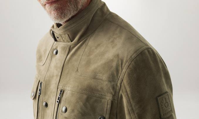 Belstaff Männer Diese Jacke PHND10 Kleidung Wildleder-Aloe