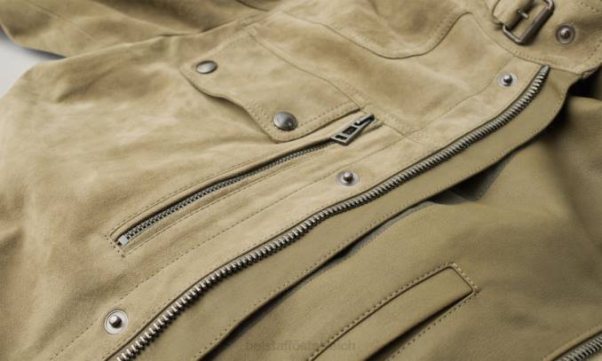 Belstaff Männer Diese Jacke PHND10 Kleidung Wildleder-Aloe