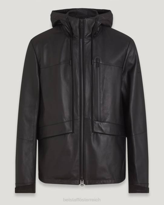 Belstaff Männer Gegenwindjacke PHND3 Kleidung Fliegengewicht Nappa schwarz