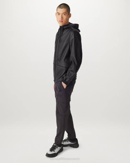 Belstaff Männer Gegenwindjacke PHND3 Kleidung Fliegengewicht Nappa schwarz