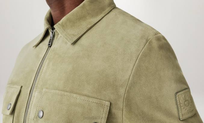 Belstaff Männer Tour-Overshirt PHND6 Kleidung Wildleder-Aloe