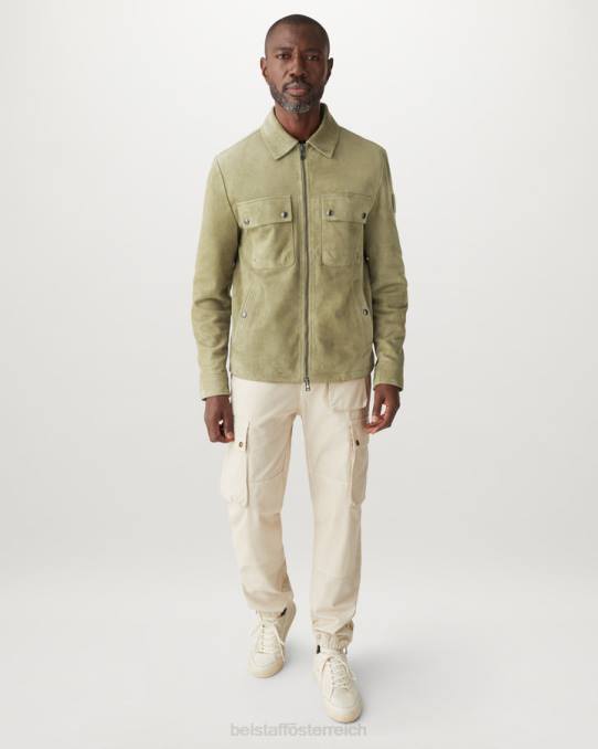 Belstaff Männer Tour-Overshirt PHND6 Kleidung Wildleder-Aloe