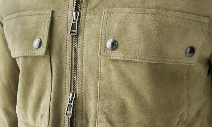 Belstaff Männer Tour-Overshirt PHND6 Kleidung Wildleder-Aloe