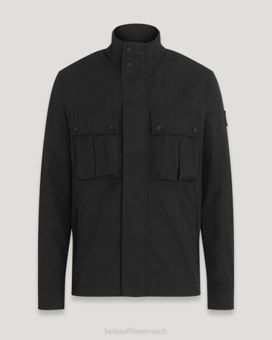 Belstaff Männer Draker-Jacke PHND99 Kleidung Baumwollmischung Gabardine schwarz