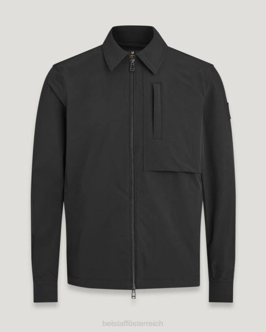 Belstaff Männer Grover-Überhemd PHND95 Kleidung Stretch-Nylon schwarz