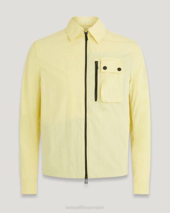 Belstaff Männer Rail-Overshirt PHND96 Kleidung Baumwollmischung Gabardine zitronengelb