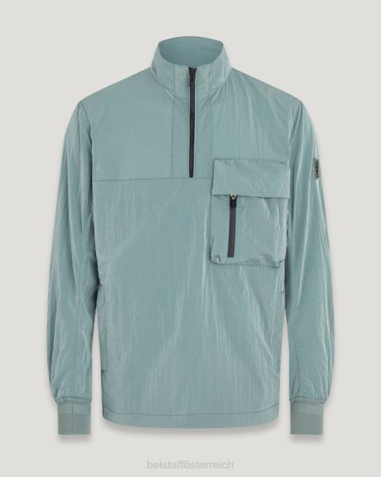 Belstaff Männer Rampenjacke PHND77 Kleidung schimmernde Schale stahlgrün