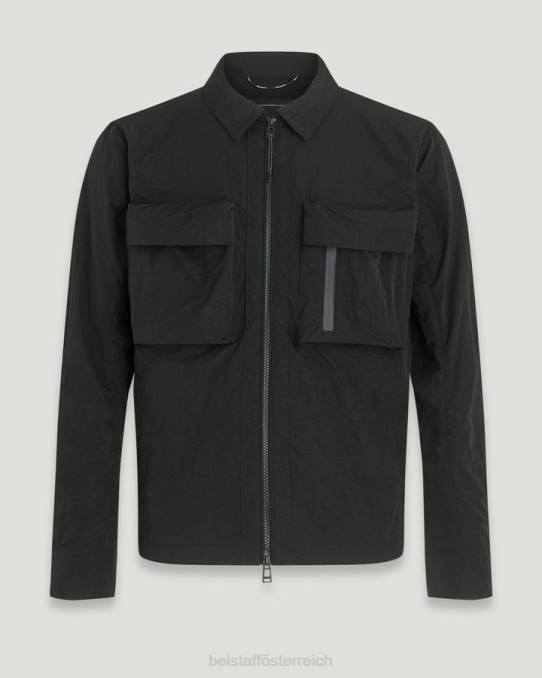 Belstaff Männer Rift-Überhemd PHND71 Kleidung schimmerndes Muschelschwarz