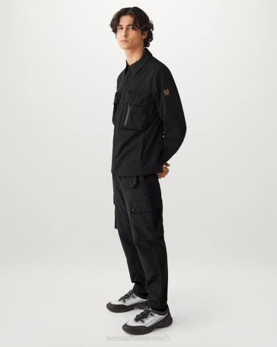 Belstaff Männer Rift-Überhemd PHND71 Kleidung schimmerndes Muschelschwarz