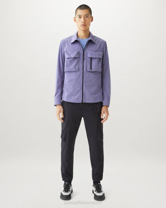 Belstaff Männer Rift-Überhemd PHND82 Kleidung schimmerndes Muschelviolett