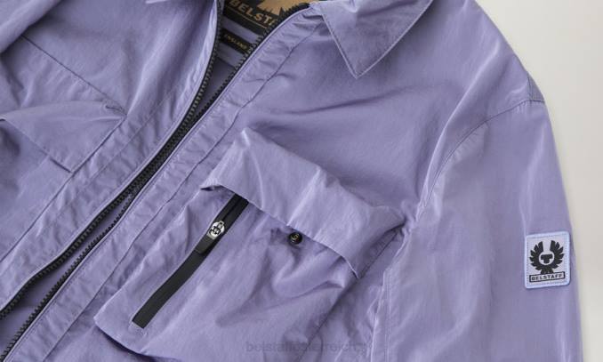 Belstaff Männer Rift-Überhemd PHND82 Kleidung schimmerndes Muschelviolett