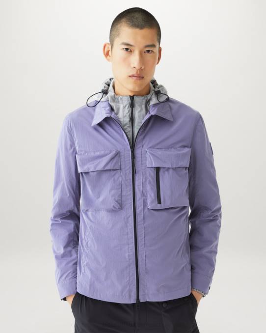 Belstaff Männer Rift-Überhemd PHND82 Kleidung schimmerndes Muschelviolett