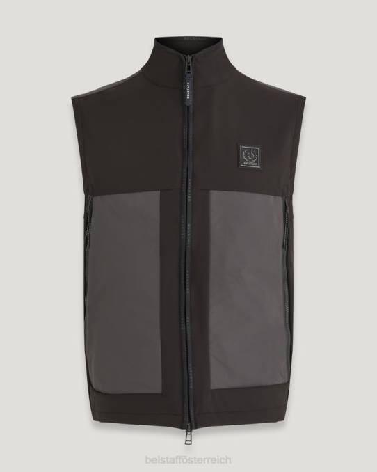 Belstaff Männer Verhältnis-Weste PHND104 Kleidung Softshell schwarz