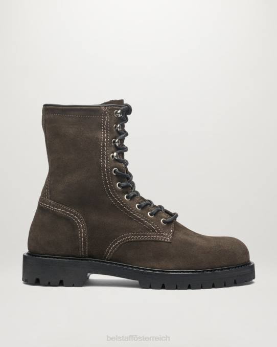 Belstaff Männer Marshall-Schnürstiefel PHND341 Schuh seidiger Wildlederstein